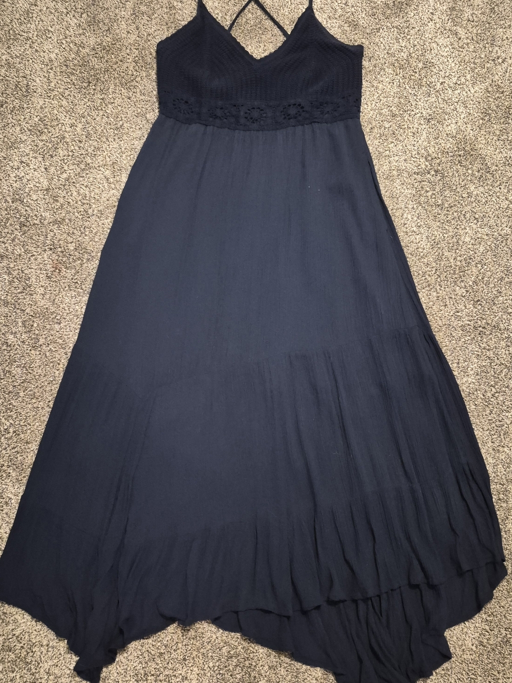 Hollister Navy High-Low Maxi Dress